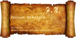 Halvax Nikolett névjegykártya