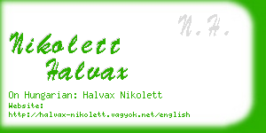 nikolett halvax business card